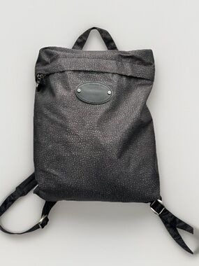 Small Lighweight Nylon Backpack Borbonese Redwall Gray Made In Italy Unisex
